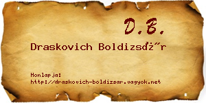Draskovich Boldizsár névjegykártya